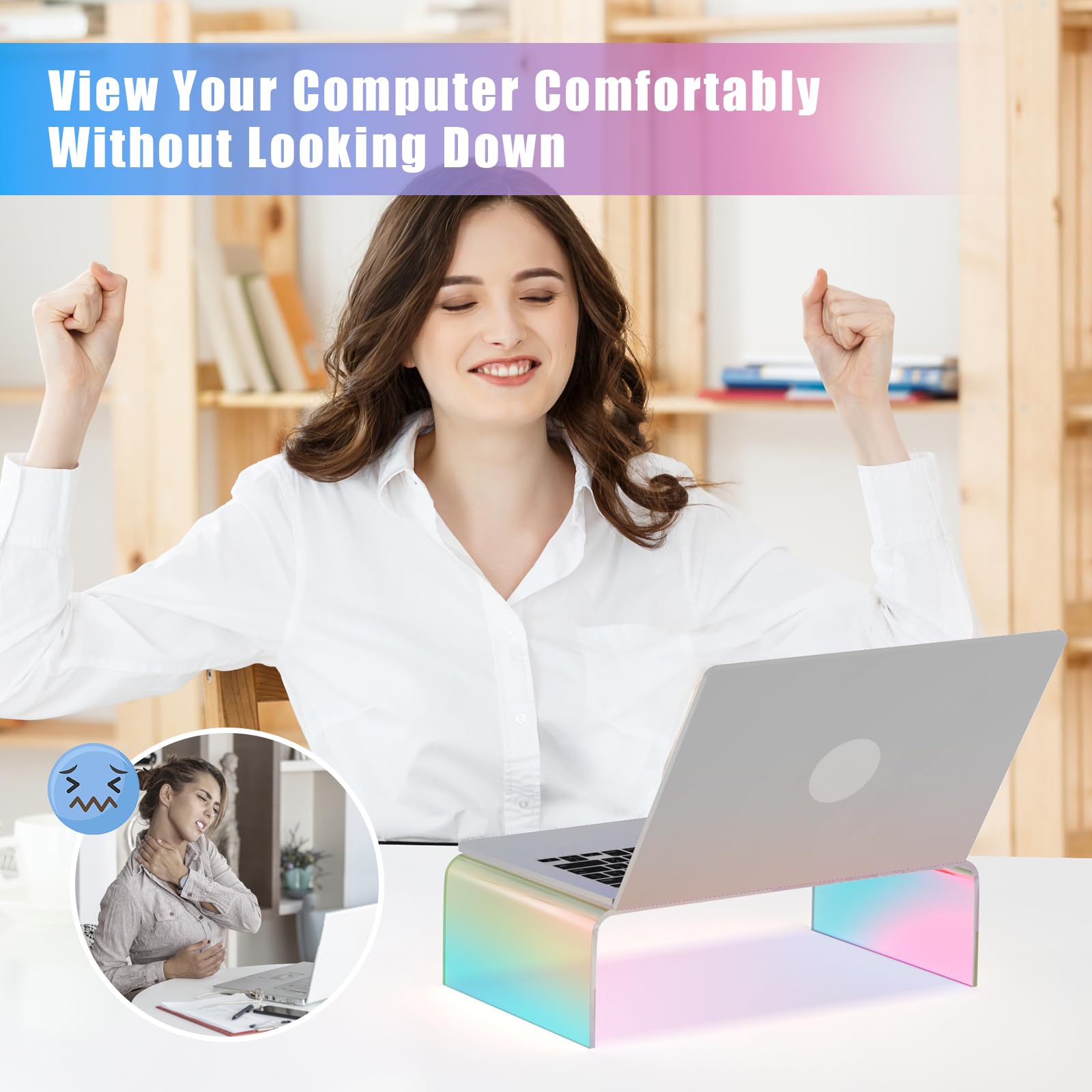 Amazon.com: NiHome Iridescent Acrylic Computer Monitor Stand